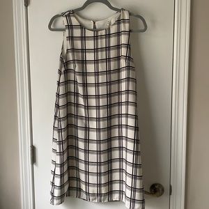 Black and white shift dress